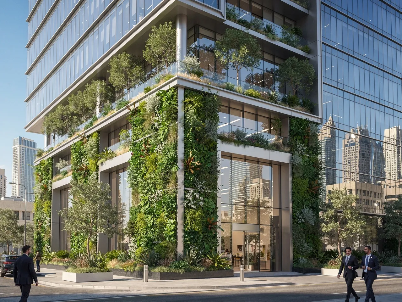 Sustainable building in Dubai representing corporate environmental responsibility